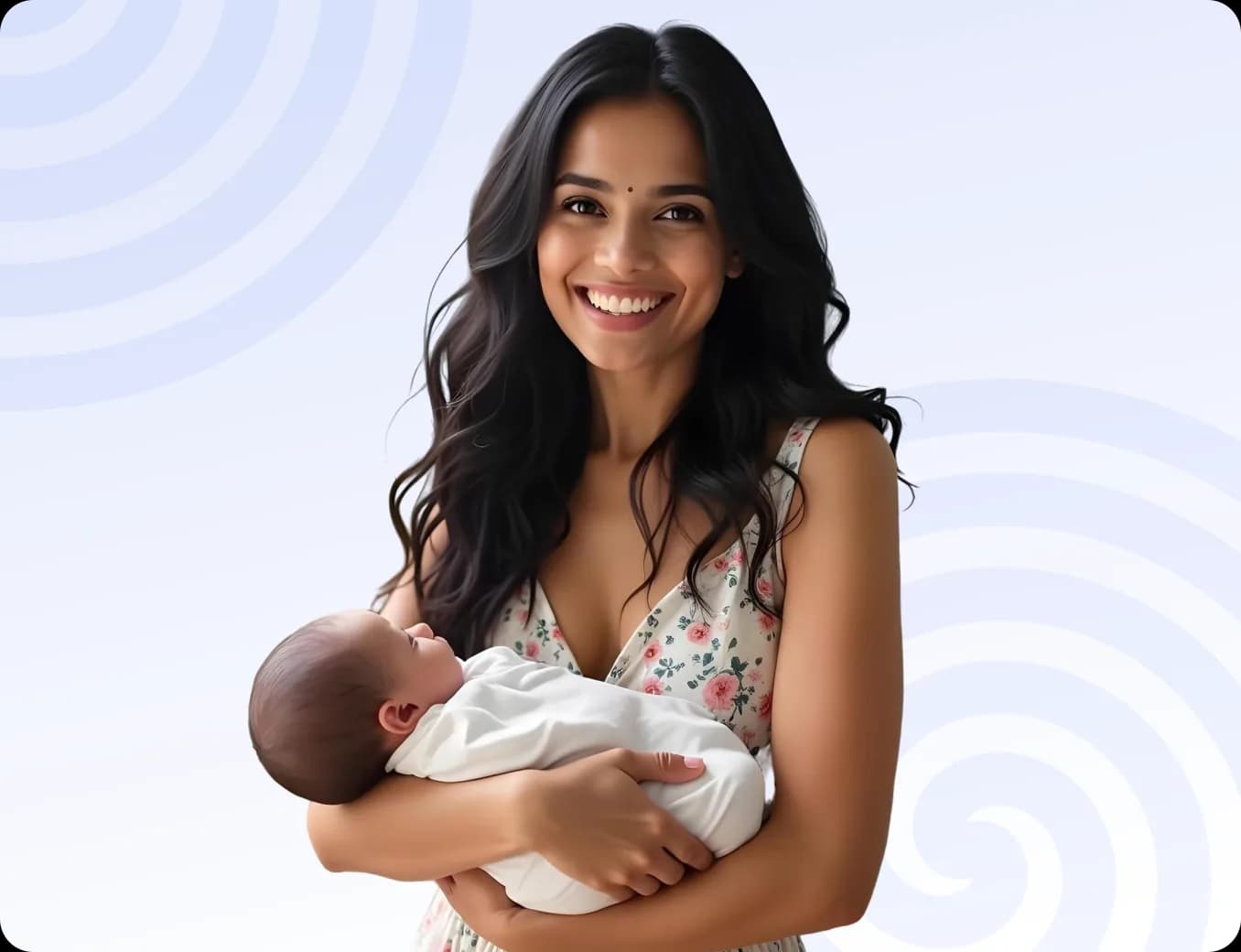 A mother holding her newborn