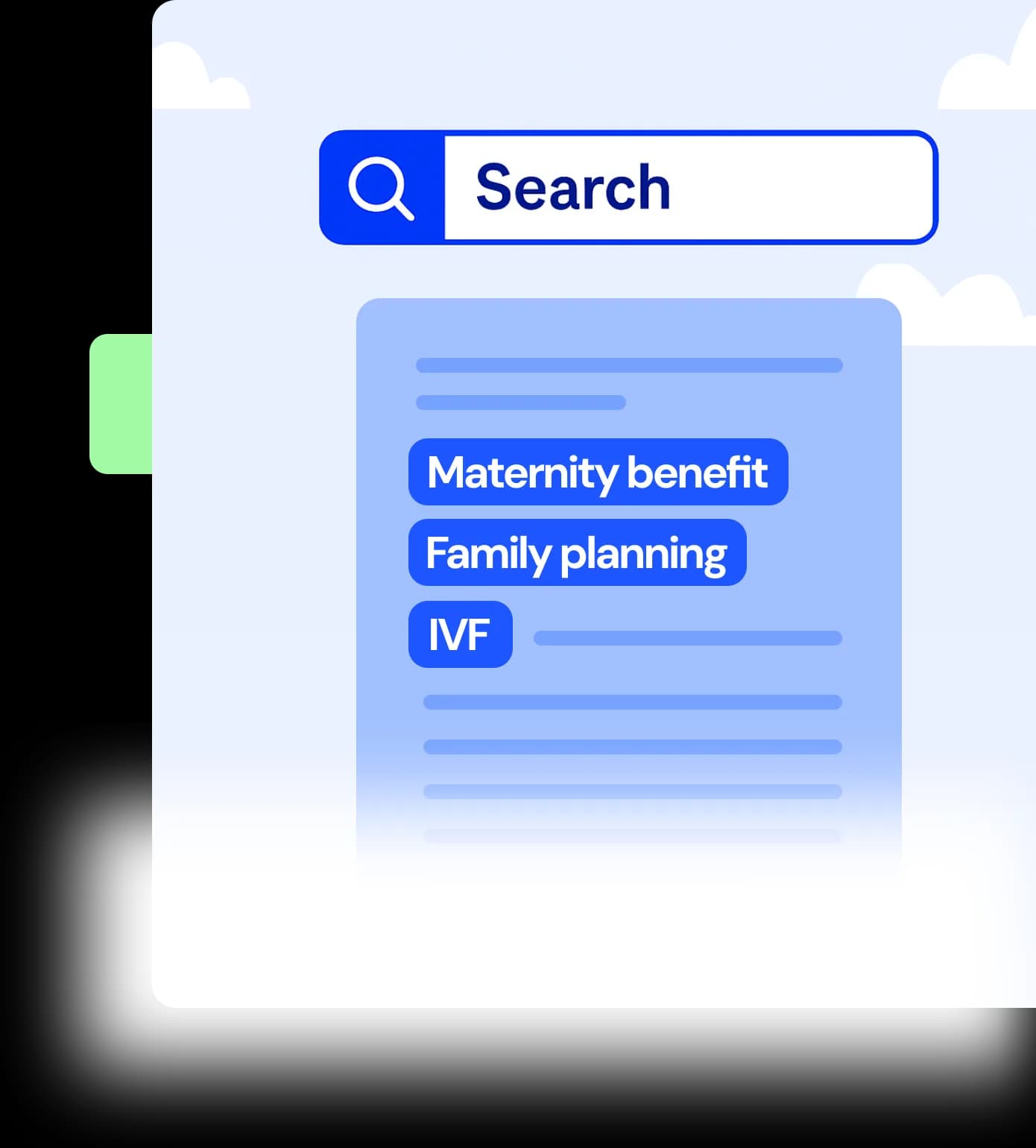 Policy document with the terms Maternity benefit, Family planning and IVF highlighted